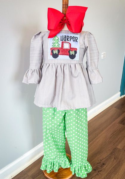 Best Day Ever {Mouse Christmas Truck} Dress and Pinafore Set