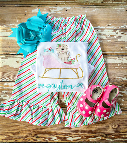 23 Christmas Sleigh and Puppy Set