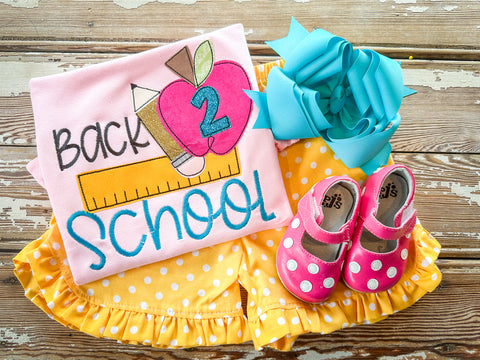 24 Back to School Pink Shirt Set