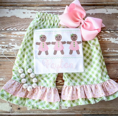 Pink and Green Gingerbread Set
