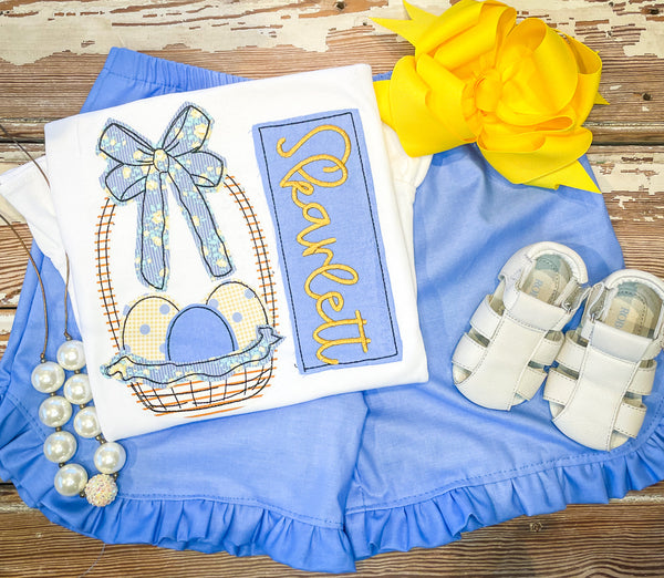 23 Blue and Yellow Easter Basket Set