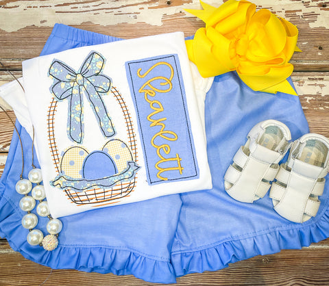 23 Blue and Yellow Easter Basket Set