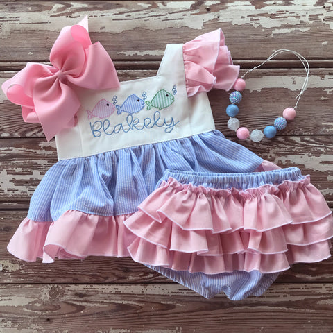Blakely Dress and Pinafore Set